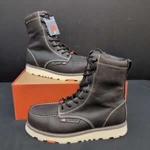 BRUNT USA Marin 8" Welted Waterproof Composite Toe Work Boots US 10.5 Dark Brown